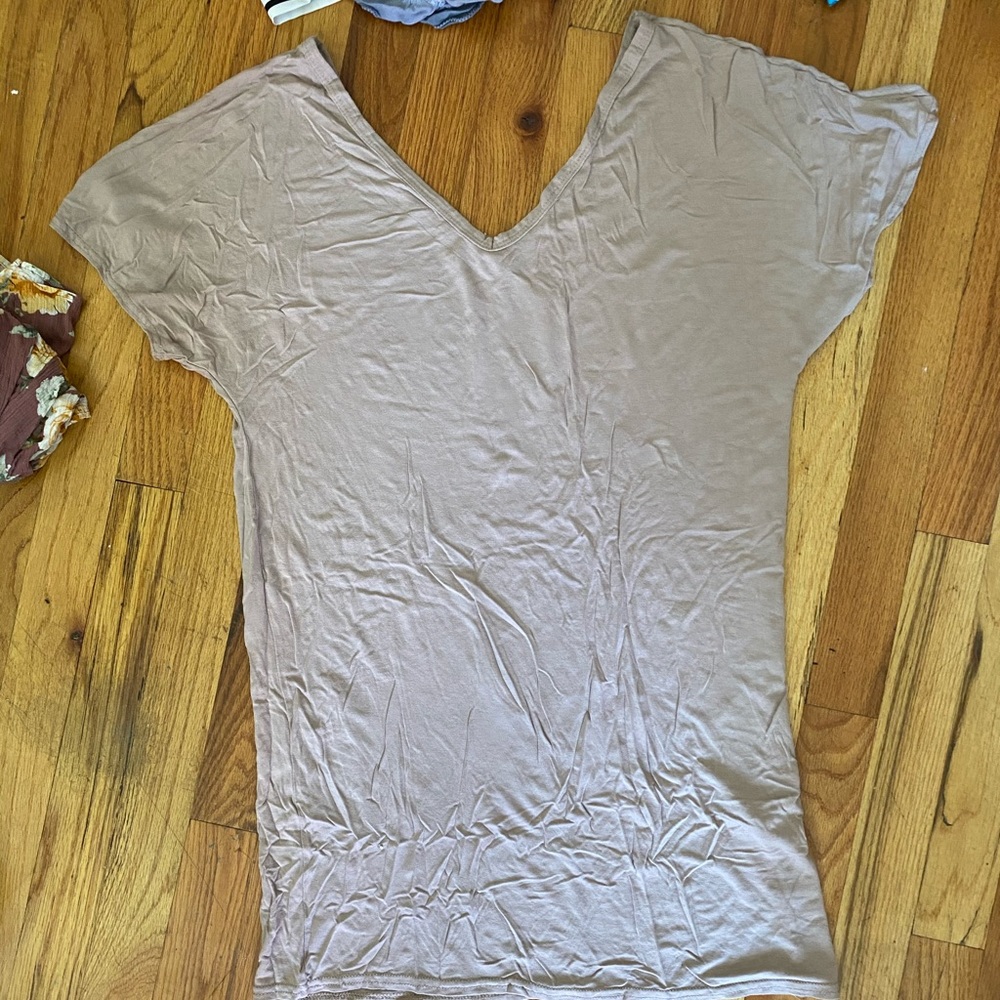 Basic beige t-shirt dress